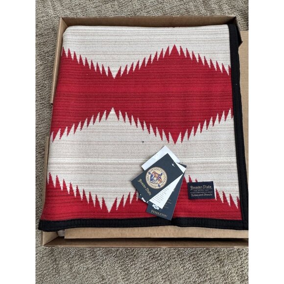 NWT Pendleton Brave Star Jacquard Robe Beaver State Blanket 64x80 Made USA Box - Picture 1 of 9